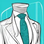 aqua necktie with bubble design image